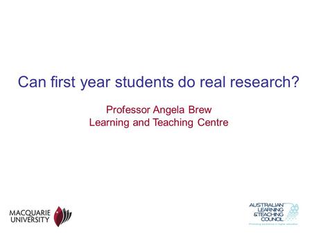 Can first year students do real research?