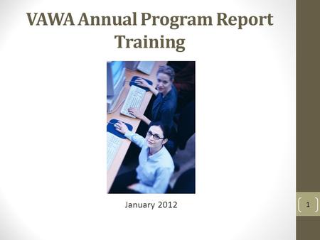 VAWA Annual Program Report Training January 2012 1.