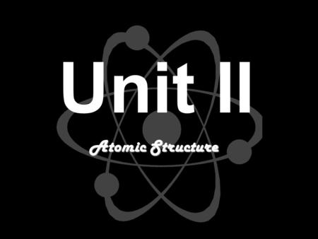 Unit II Atomic Structure. Obj. 1…Daltons Atomic Theory Four postulates (1808)... Four postulates (1808)... 2. Atoms of the same element are identical...