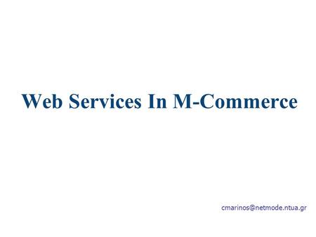 Web Services In M-Commerce