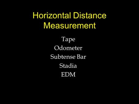 Horizontal Distance Measurement