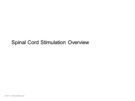 Spinal Cord Stimulation Overview © 2011. All Rights Reserved.