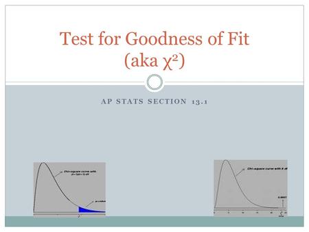 AP STATS SECTION 13.1 Test for Goodness of Fit (aka χ 2 )