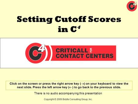 Setting Cutoff Scores in C4