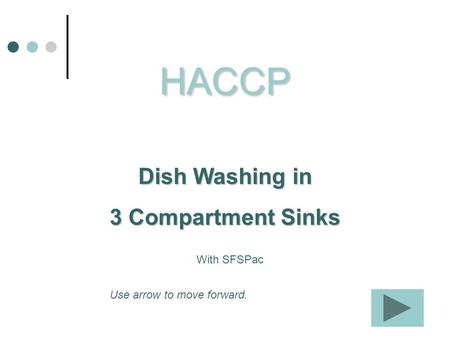 HACCP Dish Washing in 3 Compartment Sinks With SFSPac