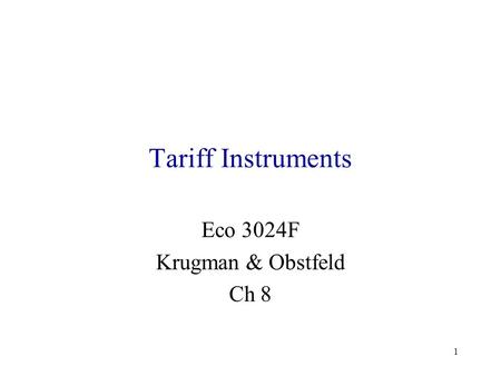 Eco 3024F Krugman & Obstfeld Ch 8