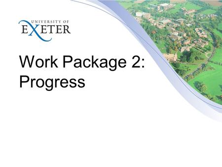 Work Package 2: Progress. Task 2.1 (D3) UNEXE EEG ESV DRES LEI ECN KAPE.