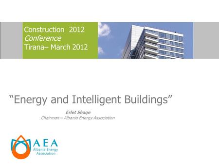 “Energy and Intelligent Buildings”