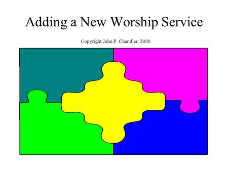 Adding a New Worship Service Copyright John P. Chandler, 2000.