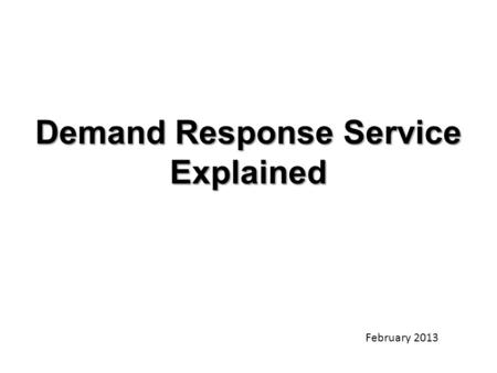 Demand Response Service Explained