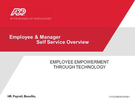 Employee & Manager Self Service Overview