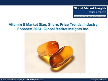 © 2016 Global Market Insights, Inc. USA. All Rights Reserved  Fuel Cell Market size worth $25.5bn by 2024 Vitamin E Market Size, Share,