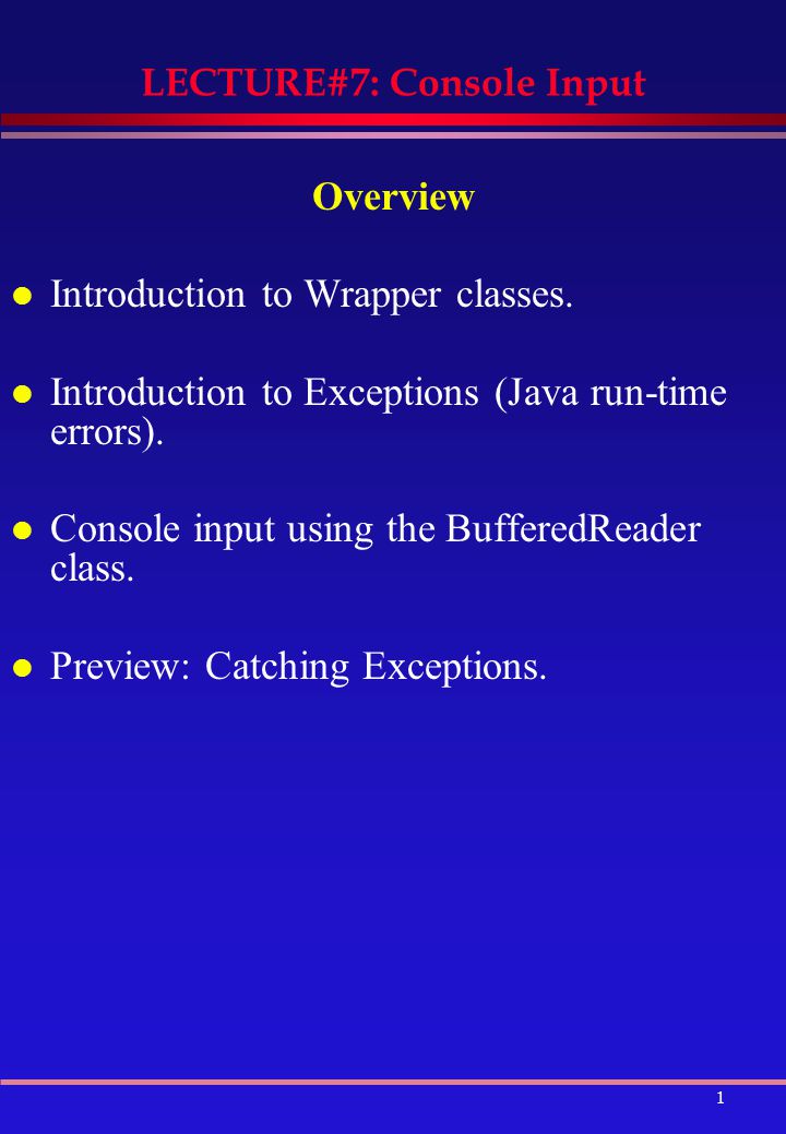 Course Java Syntax - Lecture: Exception types