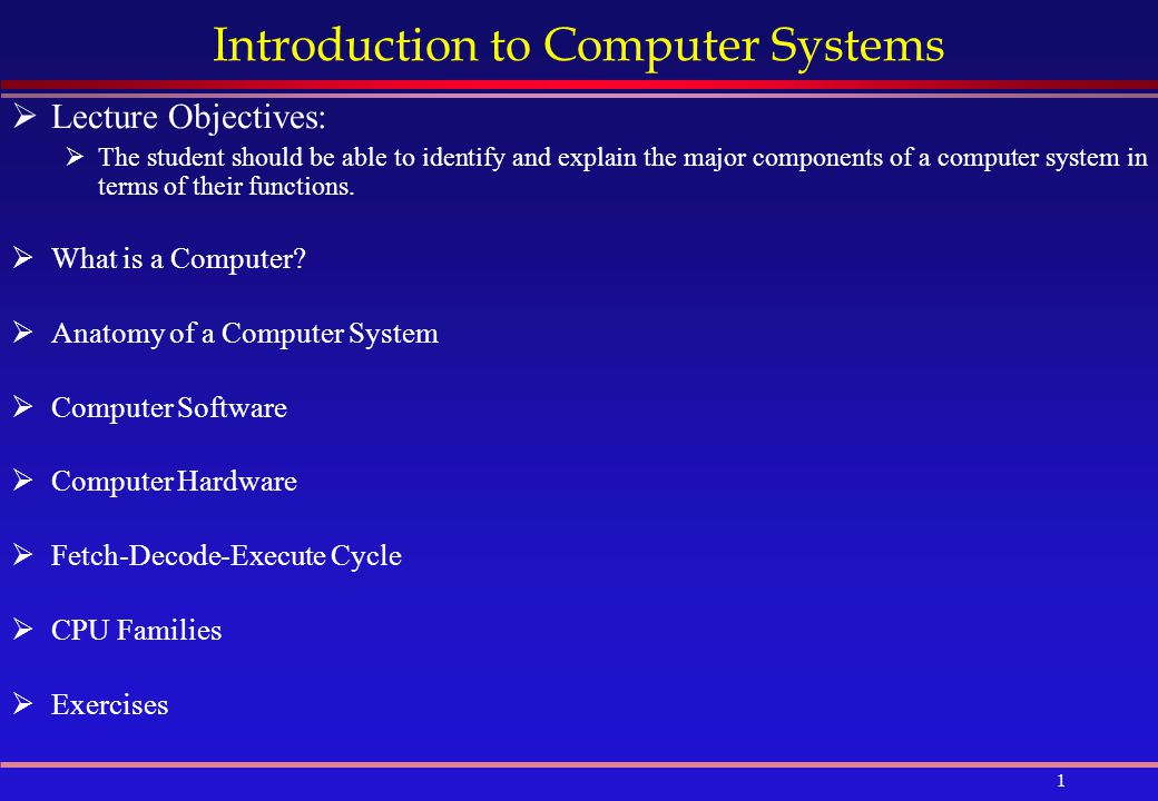 An introduction to computers and computer systems