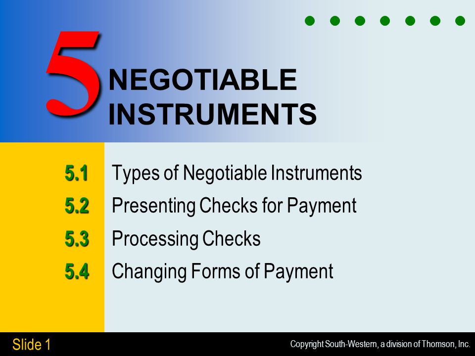 what is negotiable instrument in banking