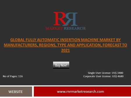 GLOBAL FULLY AUTOMATIC INSERTION MACHINE MARKET BY MANUFACTURERS, REGIONS, TYPE AND APPLICATION, FORECAST TO WEBSITE Single.