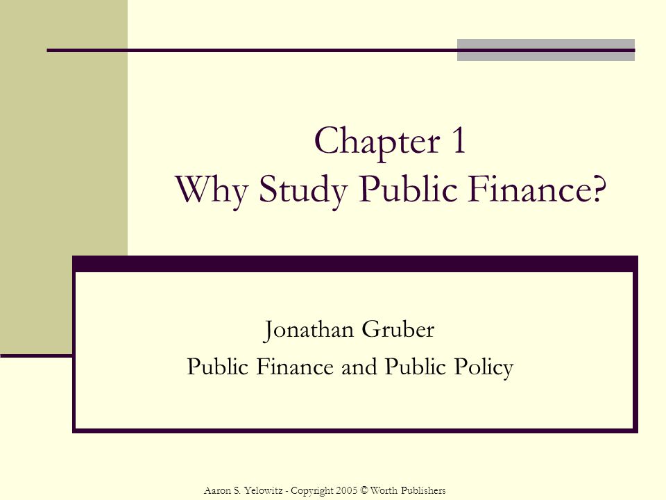 Chapter 1 Why Study Public Finance? - ppt download
