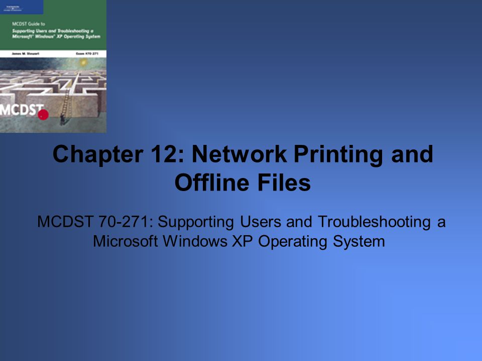 Exam 70-271 MCDST Self-Paced Training Kit Supporting Users and Troubleshooting a Microsoft Windows XP Operating System 