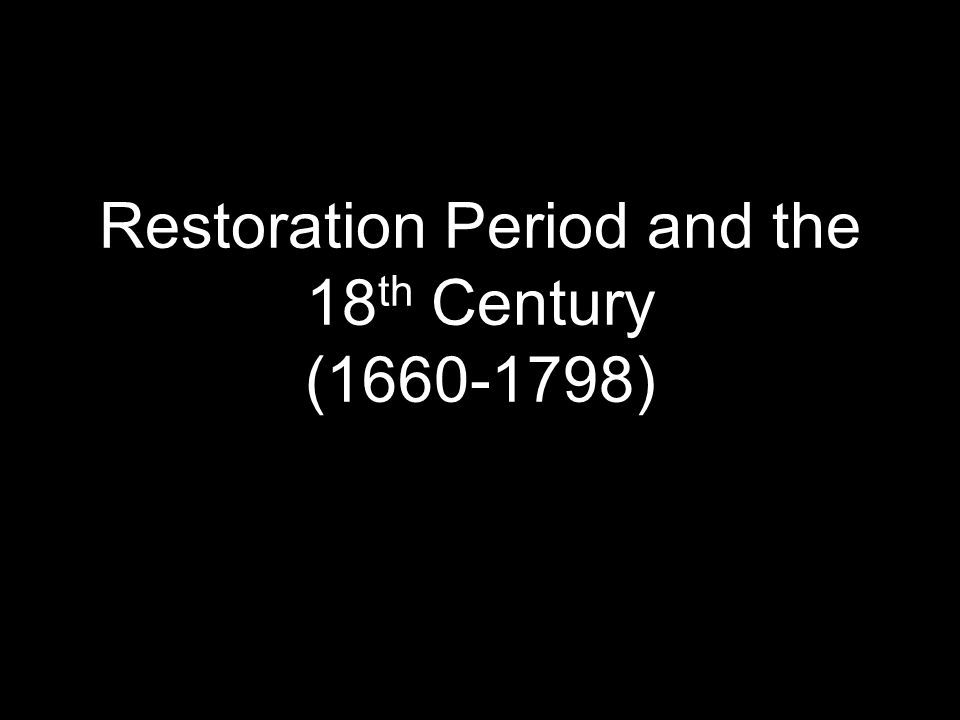 the restoration period in english literature