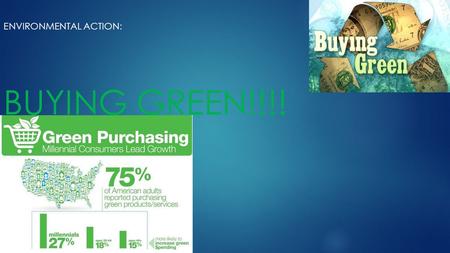 ENVIRONMENTAL ACTION: BUYING GREEN!!!!. FACTS AND DATA!!