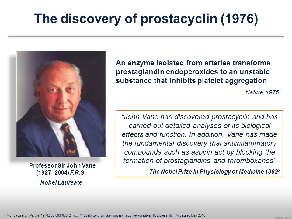 Professor Sir John Vane (1927–2004) F.R.S. Nobel Laureate “John Vane has  discovered prostacyclin and has carried out detailed analyses of its  biological. - ppt download