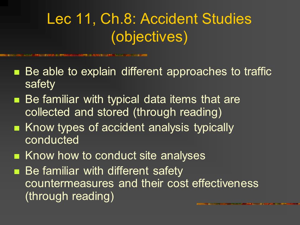What are the different types of road traffic accidents?