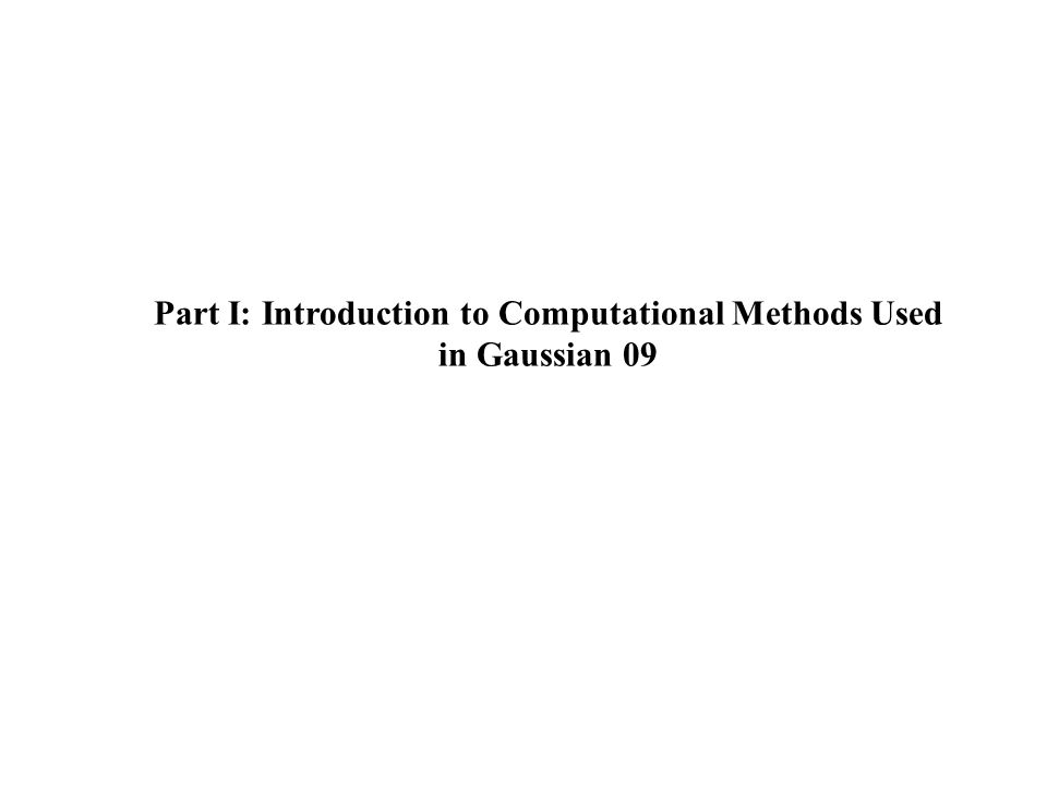 gaussian software hartree fock method gaussian software hartree fock method