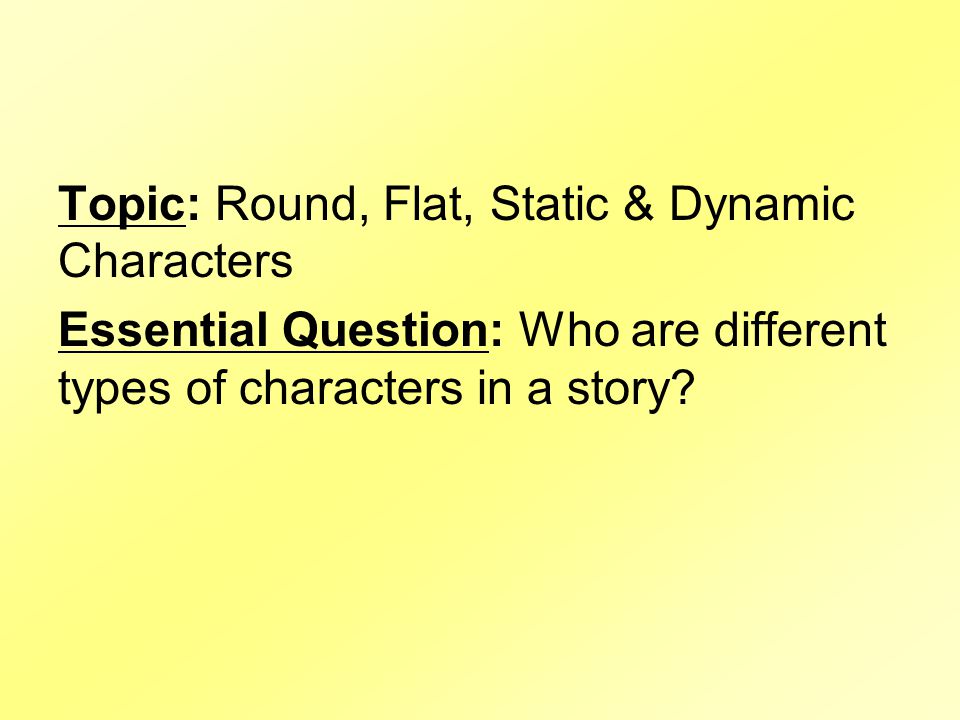 kinds of characters in a story