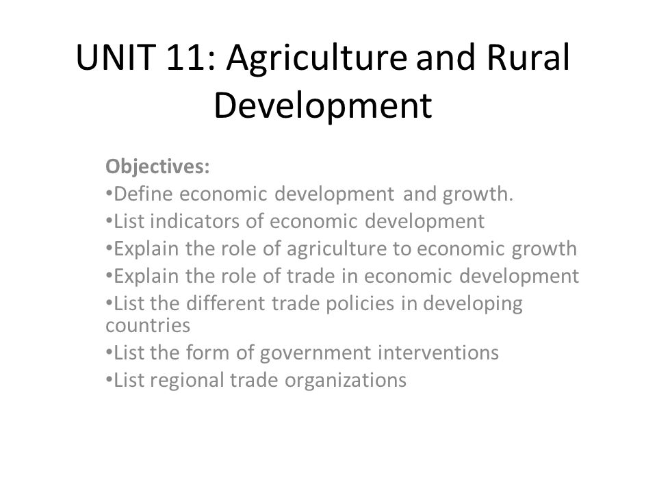role of agriculture in development