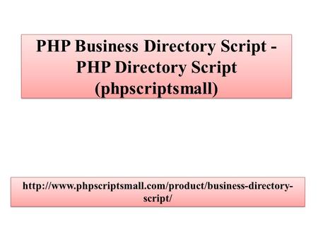 PHP Business Directory Script - PHP Directory Script (phpscriptsmall)  script/