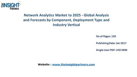 Network Analytics Market to Global Analysis and Forecasts by Component, Deployment Type and Industry Vertical No of Pages: 150 Publishing Date: