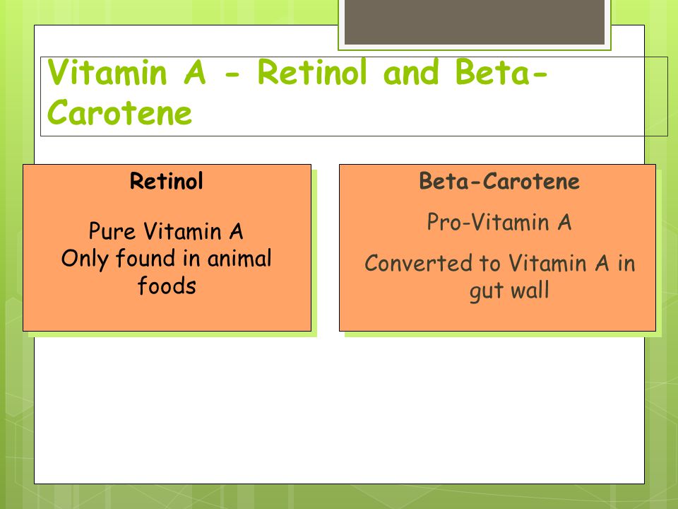 Vitamin A - Retinol and Beta-Carotene - ppt download