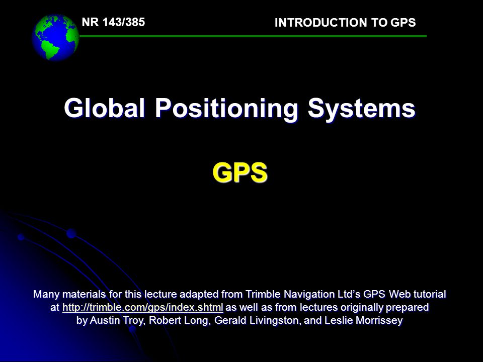 Global Positioning Systems - video online