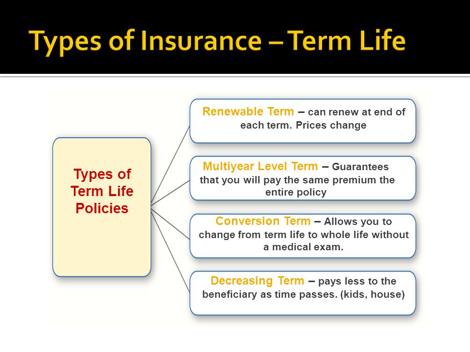 Types of term insurance