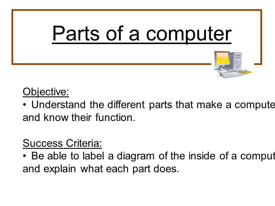 Parts Of A Computer And Their Functions