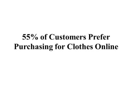 55% of Customers Prefer Purchasing for Clothes Online.