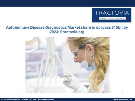 © 2016 Global Market Insights, Inc. USA. U.S. Autoimmune Diagnostics Market worth USD 3.5 billion by 2023
