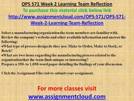 OPS 571 Week 2 Learning Team Reflection To purchase this material click below link  Week-2-Learning-Team-Reflection.