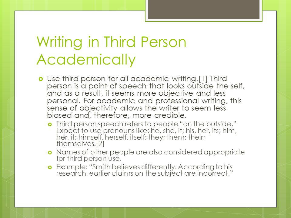 how to write a paper in third person