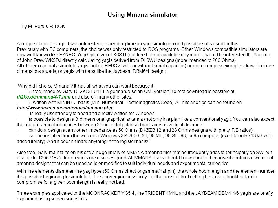 library of mmana antenna files library of mmana antenna files