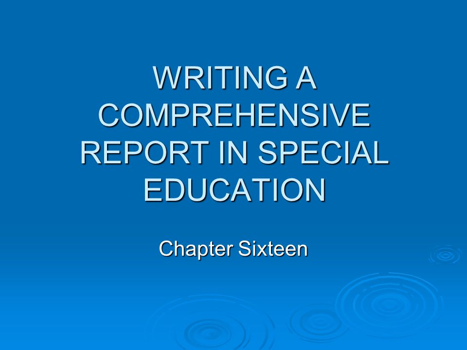 comprehensive report example