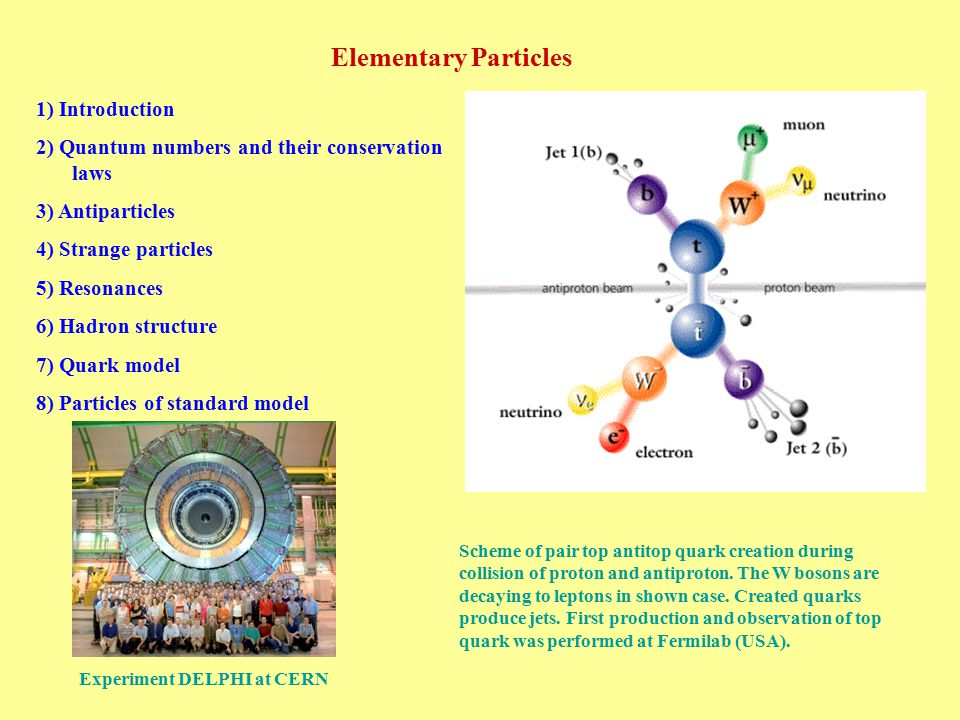 Elementary Particles 1) Introduction 2) Quantum numbers and their conservation laws 3) Antiparticles 4) Strange particles 5) Resonances 6) Hadron structure. - ppt download