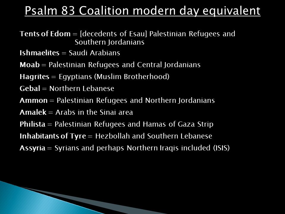 Psalm 83 Coalition modern day equivalent - ppt download