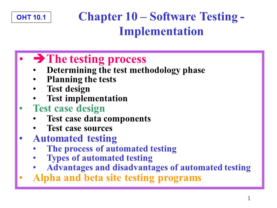 Chapter 10 – Software Testing - Implementation - ppt download