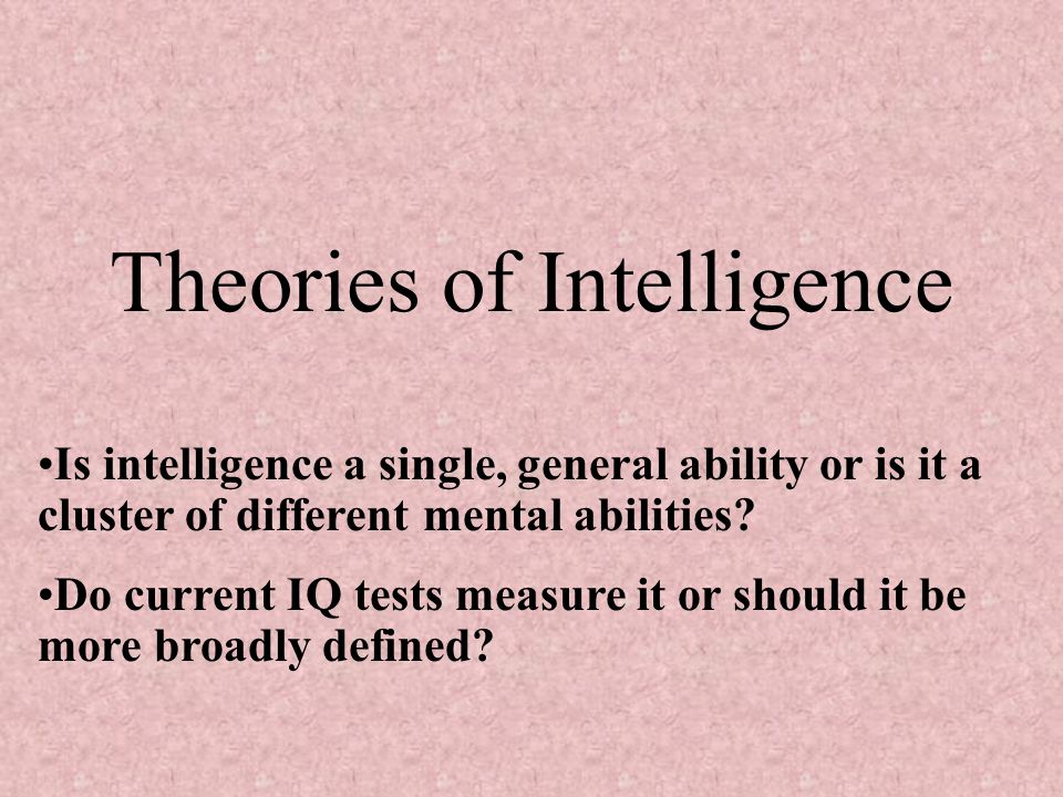 various theories of intelligence