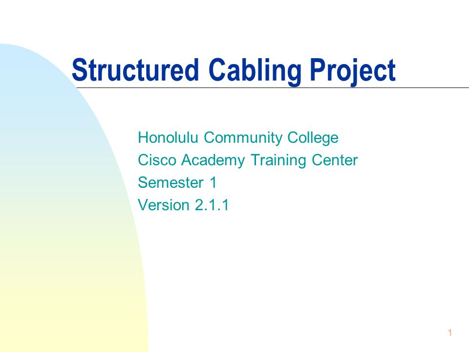 Structured Cabling Project - ppt download