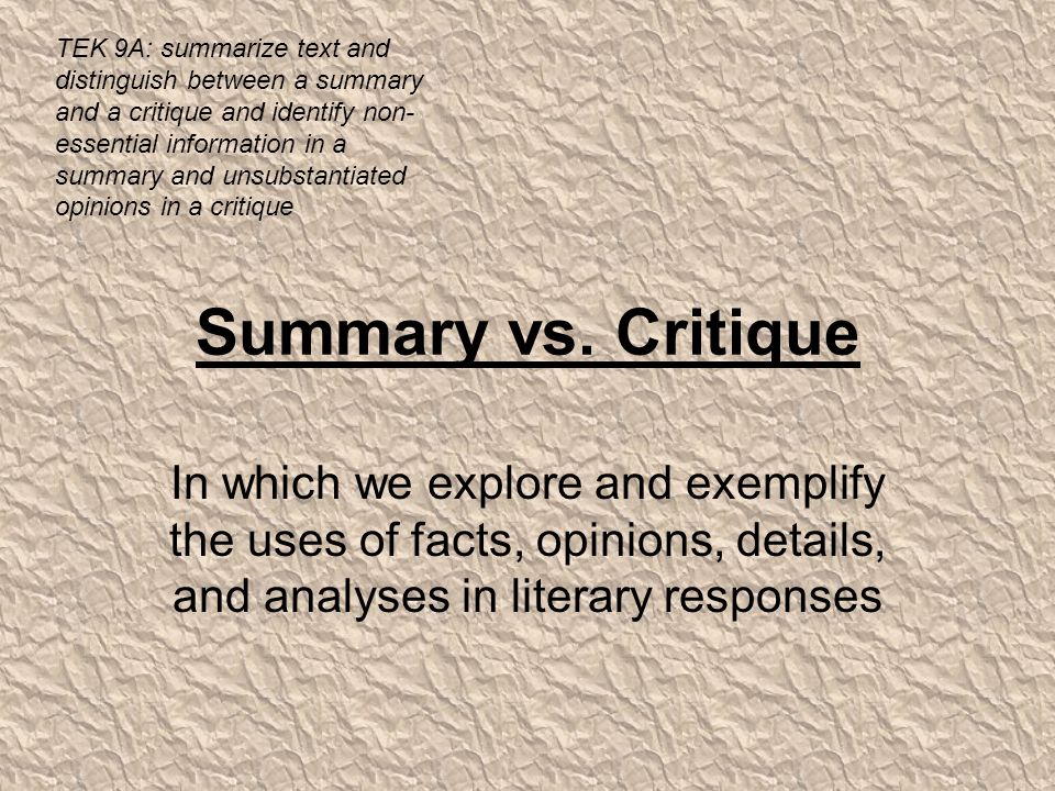 how to critique a text
