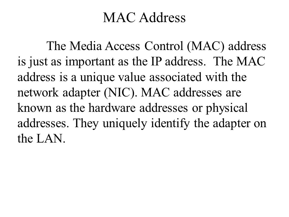 how are mac addresses unique