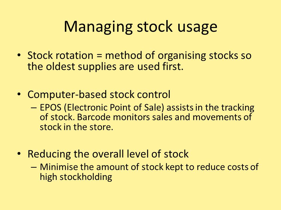 stock checking methods