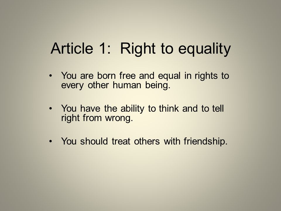 importance of right to equality